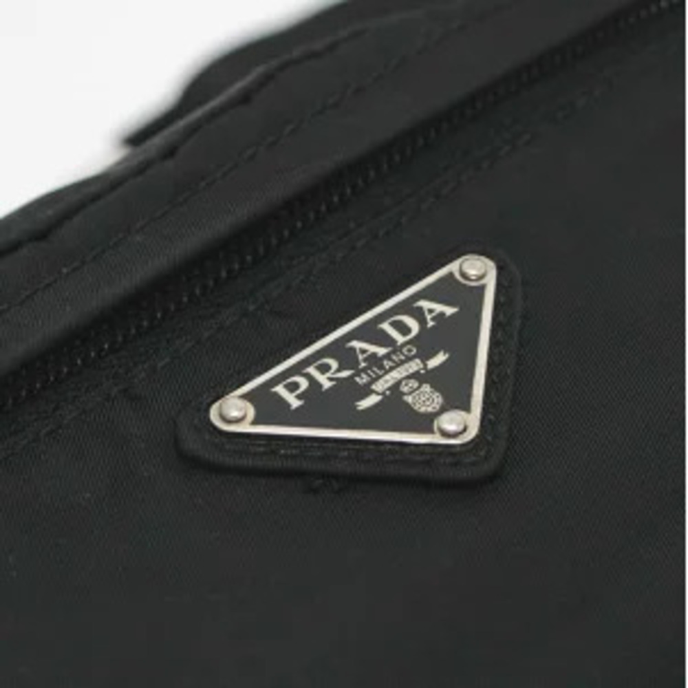 Prada Waist Clutch Body Bum Crossbody Belt Bag Black Triangle Logo - Picture 4 of 6